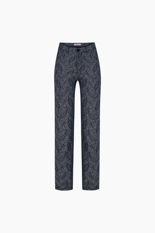 Clarte Denim Trousers / Dark Blue Patterned