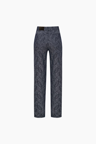 Clarte Denim Trousers / Dark Blue Patterned