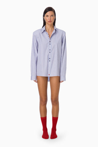 Ease Boyfriend Shirt / Blue Striped