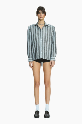 Ease Gray Striped Boyfriend Shirt