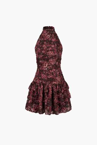 Fiore Pembe Çiçekli Mini Elbise