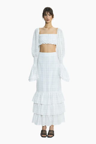 Flow White Plaid Skirt