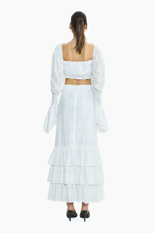 Hola White Plaid Top