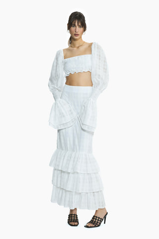 Flow White Plaid Skirt