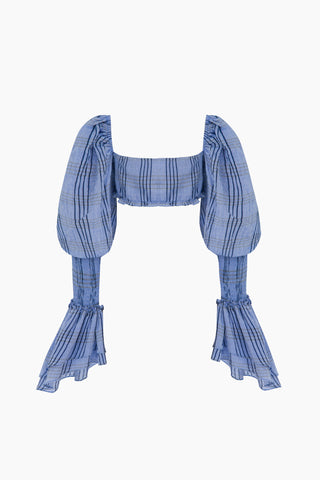 Hola Blue Plaid Top