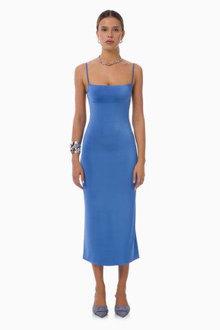 hush midi dress HUSH Wool Long Sleeve Round Neck Buckle Midi Dress