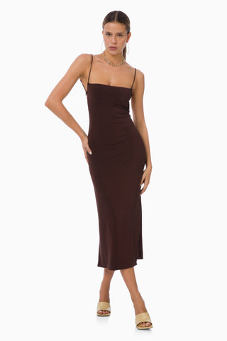 Hush Midi Dress / Brown
