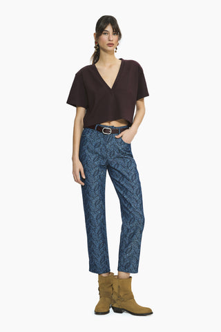 Clarte Denim Pantolon / Koyu Mavi Desenli