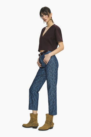 Clarte Denim Pantolon / Koyu Mavi Desenli