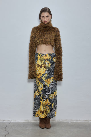 Jen Yellow Patterned Maxi Skirt