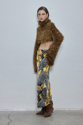 Jen Yellow Patterned Maxi Skirt