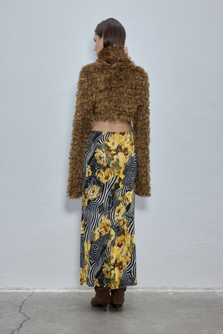 Jen Yellow Patterned Maxi Skirt