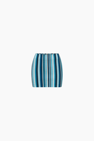 Poetic Mini Skirt / Blue Striped