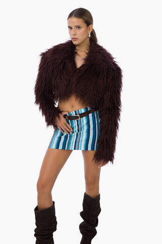 Poetic Mini Skirt / Blue Striped