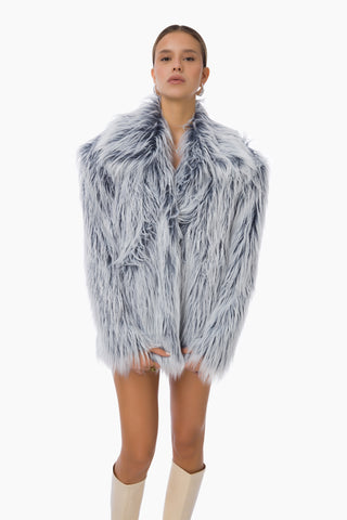 Rare Midi Fur Jacket / Ice Blue