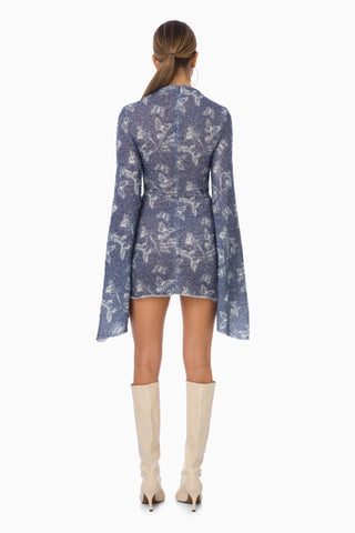 Yume Knit Dress / Blue Butterfly Patterned