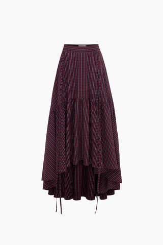 Miggs Burgundy Plaid Midi Skirt