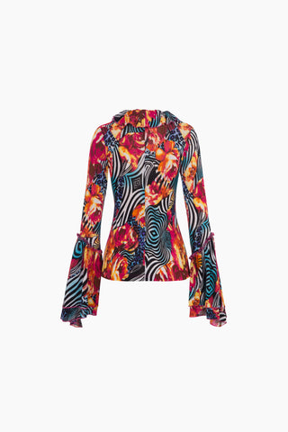 Yuna Red Patterned Blouse